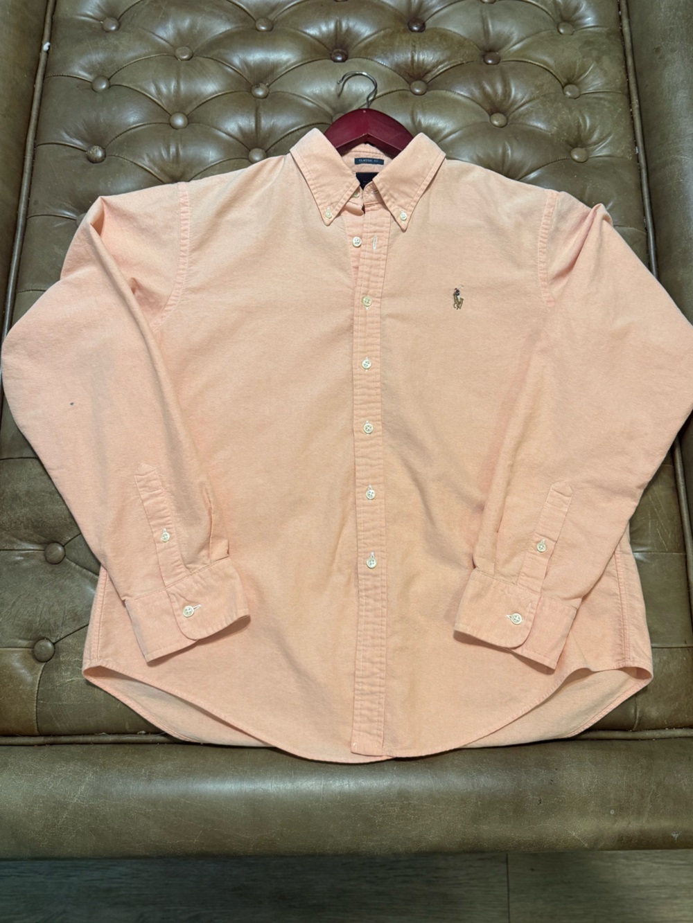 Ralph Lauren Men’s Classic Fit Oxford Button Down Peach Salmon Size 16 Large